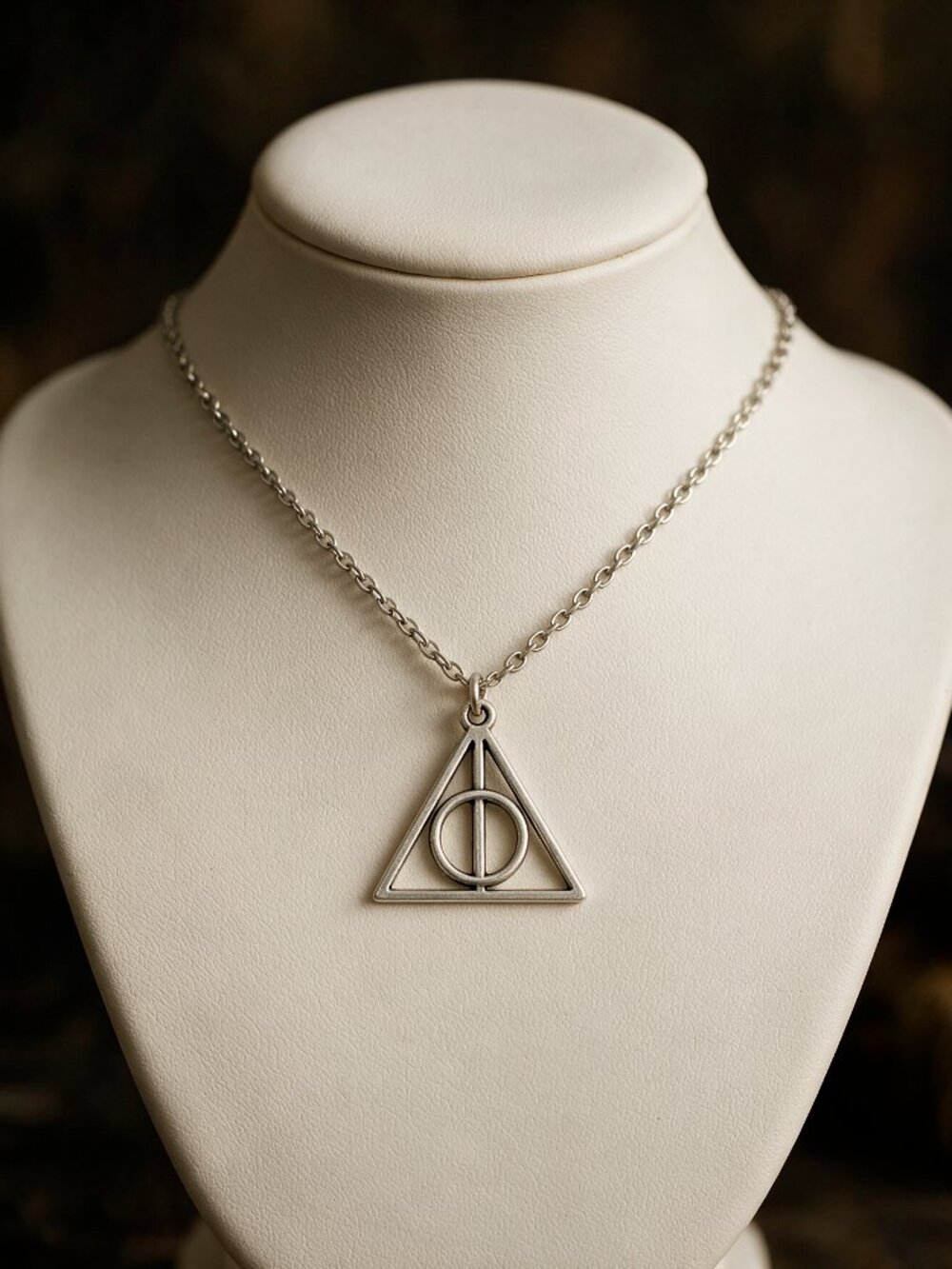 Harry Potter Deathly Hallows Pendant Necklace | 20" Silver